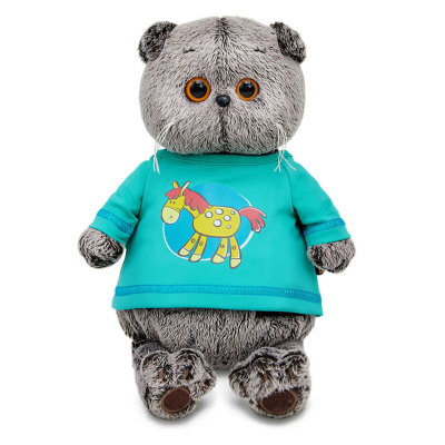 Мягкая игрушка Кот Басик в лонгсливе с лошадкой Budi Basa Ks22-295 1